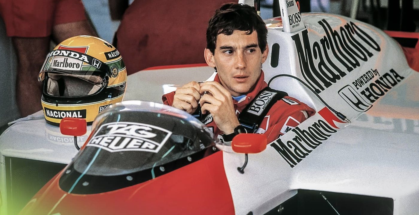 Ayrton Senna seated in his McLaren